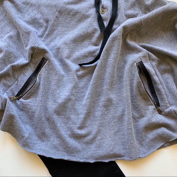 AG Adriano Goldschmied gray knit poncho size small - Picture 2 of 5